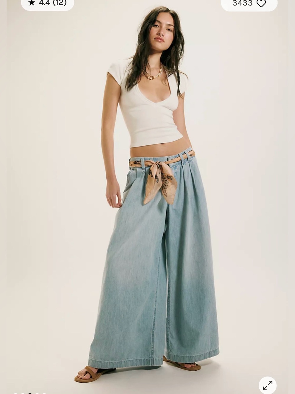 Free People We The Free Scout Wide-Leg Jeans. NWT. California blue - Picture 6 of 7